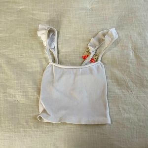 Never worn, crop top, white. M/L